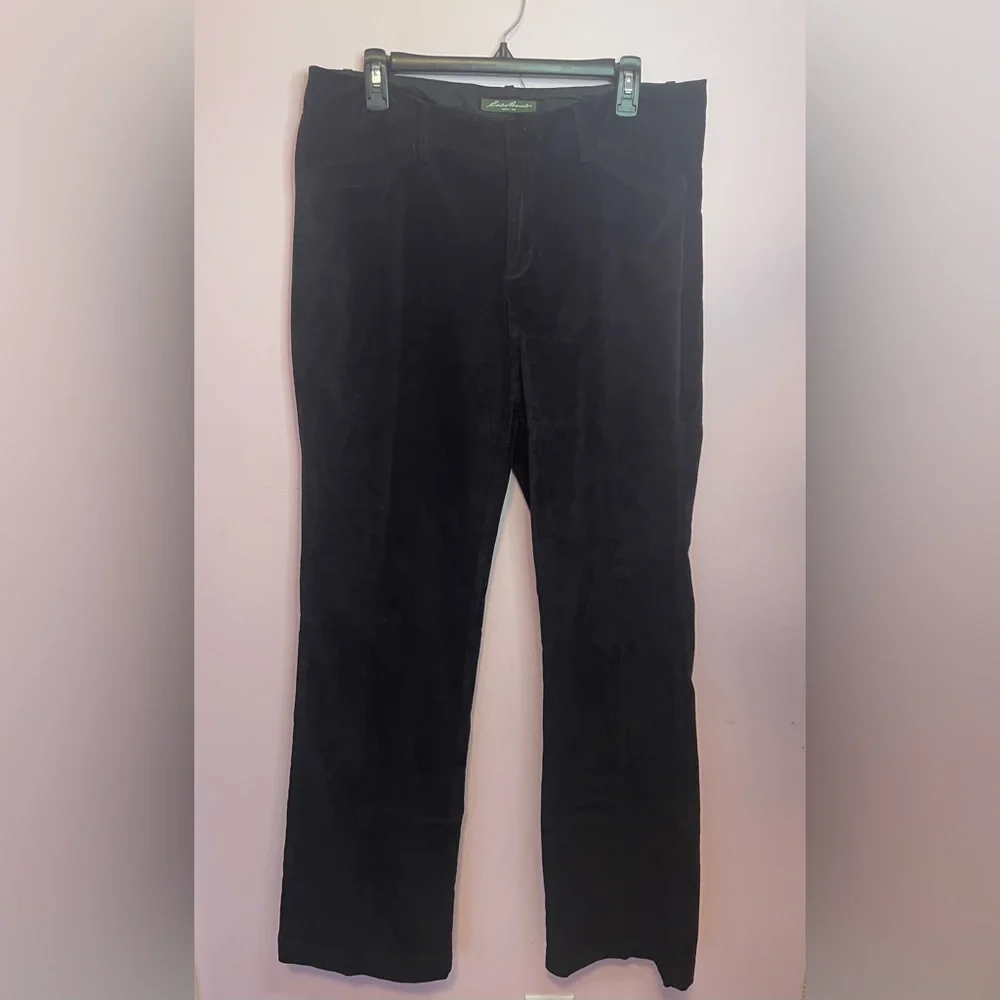 Black Eddie Bauer Wide Leg Velvet Pants‎ Womens size 10
